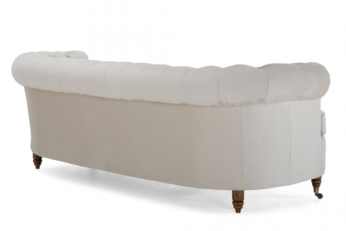 Canapea Chesterfield, Curbata, Bej, 230x80x86 cm [4]