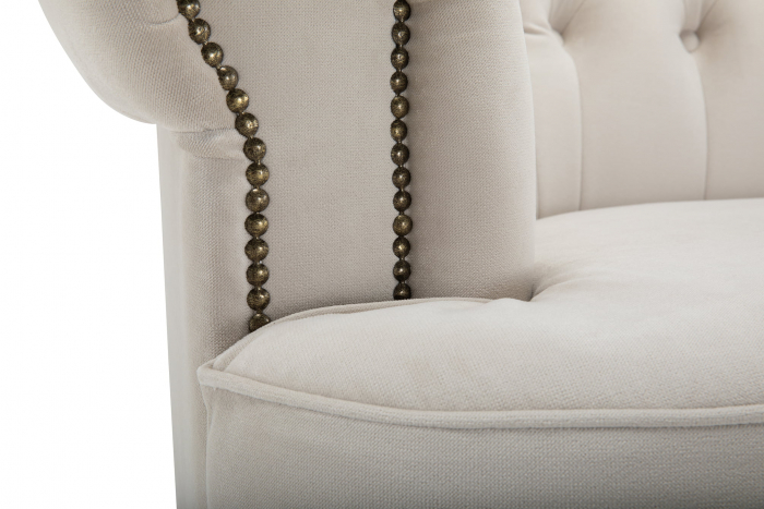 Canapea Chesterfield, Curbata, Bej, 230x80x86 cm [8]