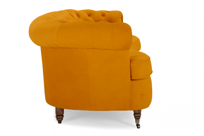 Canapea Chesterfield, Curbata, Galben, 230x80x86 cm [3]