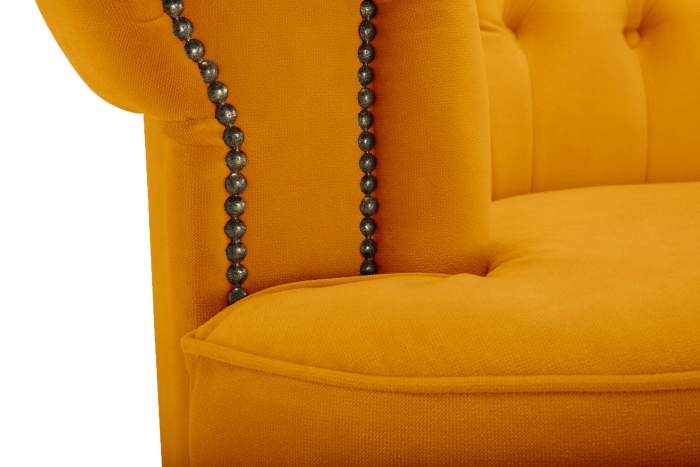 Canapea Chesterfield, Curbata, Galben, 230x80x86 cm [8]