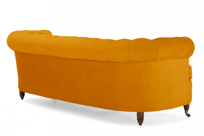 Canapea Chesterfield, Curbata, Galben, 230x80x86 cm [4]