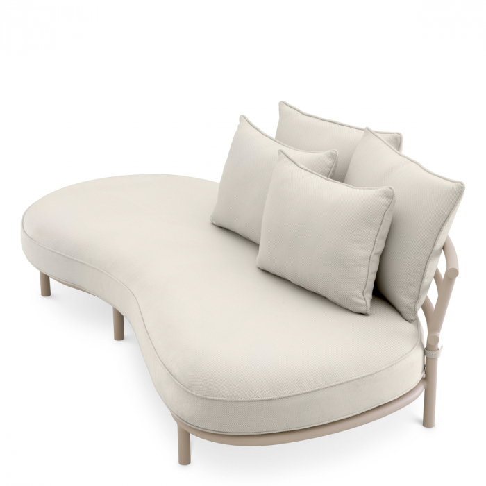 Canapea de exterior Laguno, dreapta, off-white/gri, Dims: W. 220 | D. 120 | H. 59 | SD. 96 | SH. 34 (CM) [4]