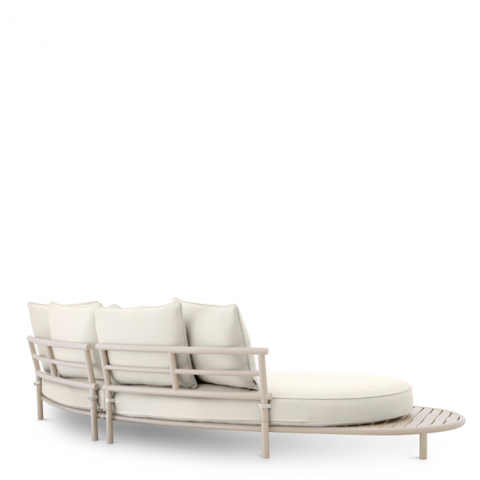 Canapea de exterior Laguno nisip lewis alb-gri/gri, Dims: W. 330 | D. 130 | H. 59 | SD. 97 | SH. 35 (CM) [5]