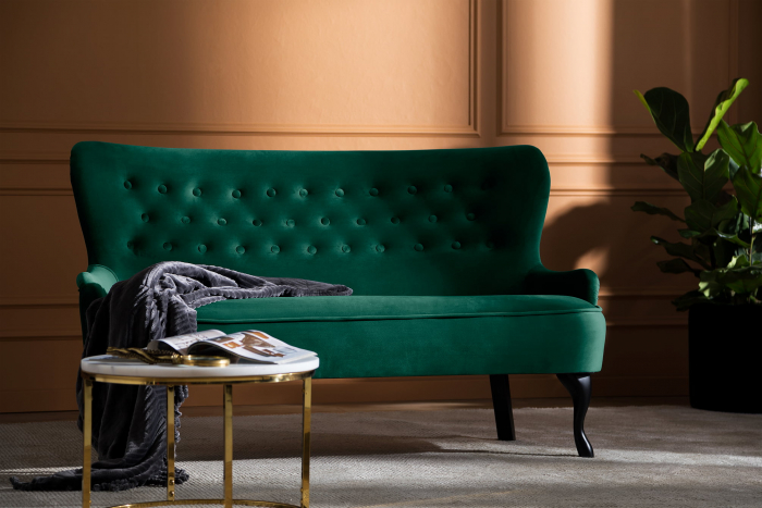 Canapea Diana 3H, Verde inchis, 140x86x67 cm [2]