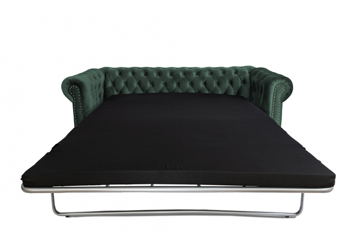 Canapea extensibila Chesterfield, 3 locuri, Verde, 203x80x86 cm [4]