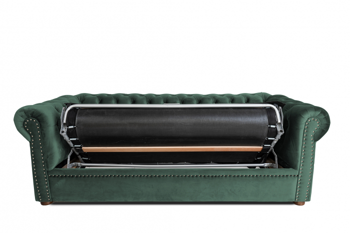 Canapea extensibila Chesterfield, 3 locuri, Verde, 203x80x86 cm [3]