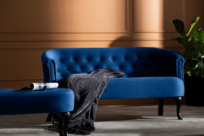 Canapea Mada, Albastru, 140x74x68 cm [2]