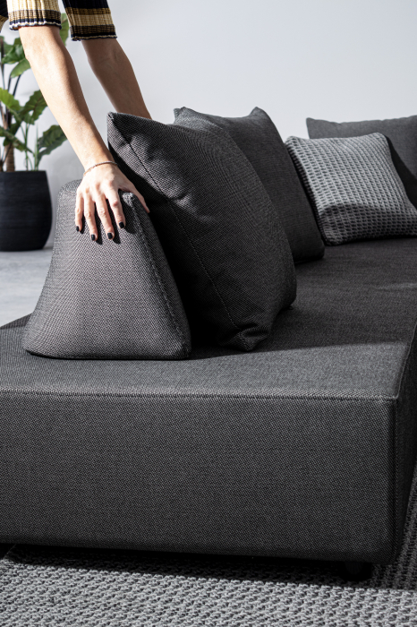 Canapea pentru exterior PIPER, aluminiu_stofa, gri, 200 cm [5]