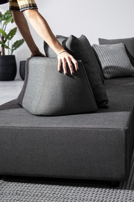 Canapea pentru exterior PIPER, aluminiu_stofa, gri, 200 cm [2]