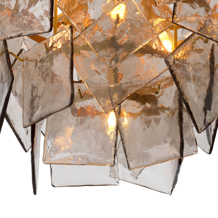 Candelabru Biltmore cu finisaj alama antica, sticla fumurie |Ø 80 | H. 65 cm  [3]