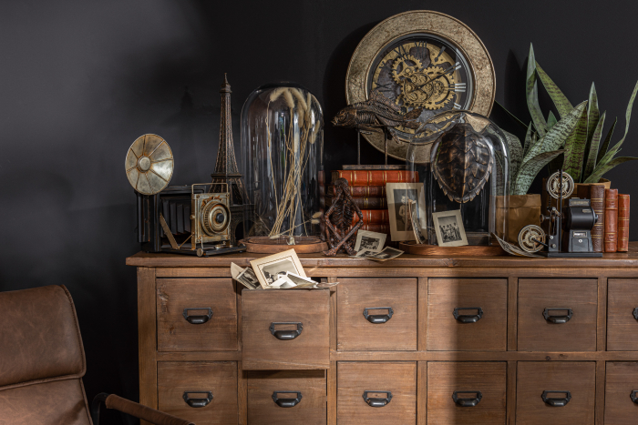 Ceas de perete Antique, Lemn, Auriu, 50x50x8 cm [2]