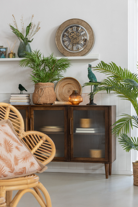 Ceas de perete Antique, Lemn, Auriu, 50x50x8 cm [4]