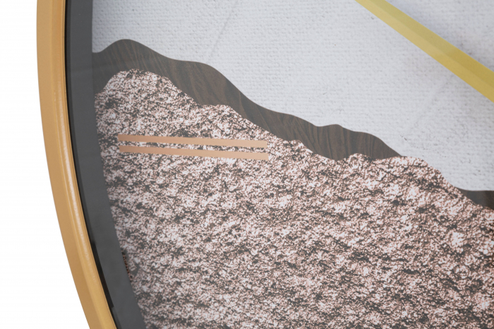 Ceas de perete Art, Fier/MDF/Sticla, Multicolor, 60x60x6 cm [3]