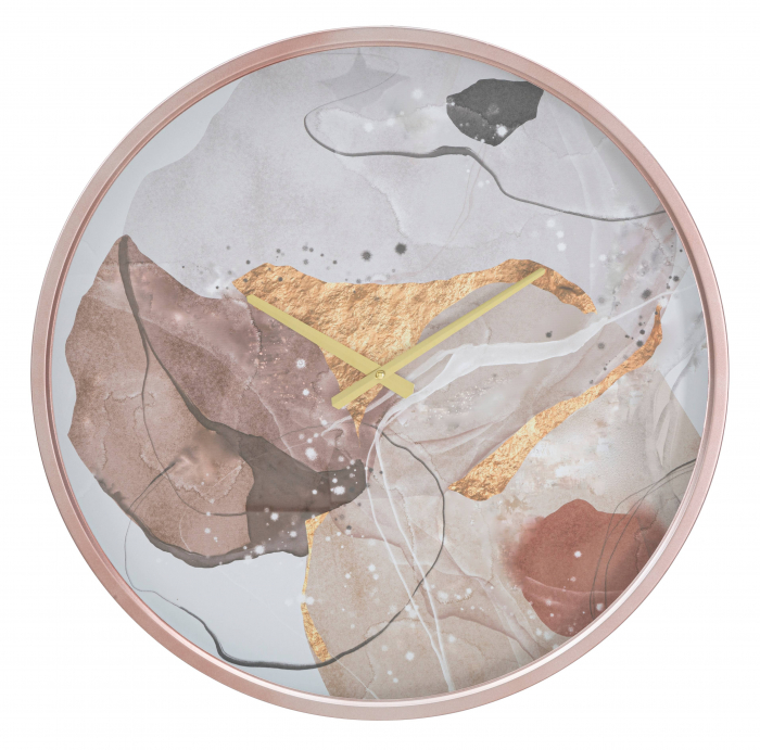 Ceas de perete Art, Fier/MDF/Sticla, Multicolor, 60x60x6 cm [5]