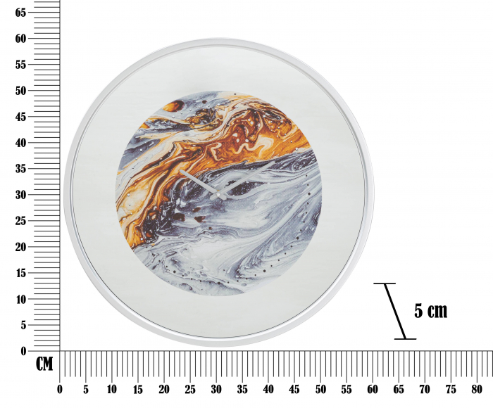 Ceas de perete, Fier/MDF/Sticla, Multicolor, 60x60x5 cm [6]