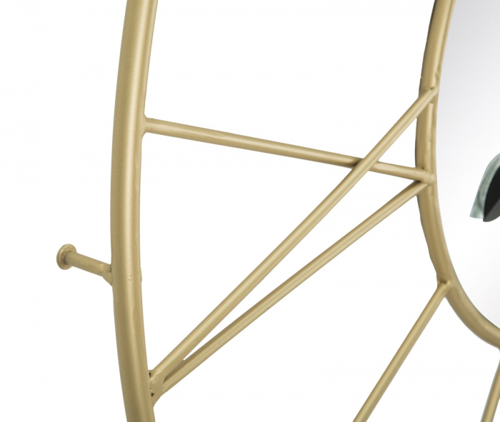 Ceas de perete cu oglinda Stick, fier/oglinda, auriu/negru, Ø 80X6 cm [5]