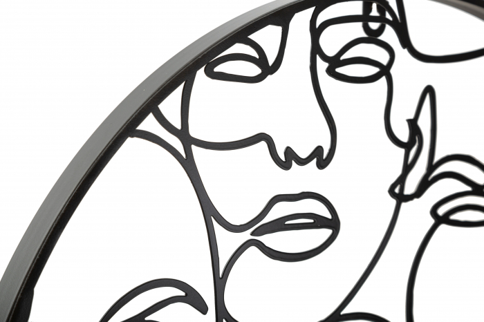 Ceas de perete Faces, Fier, Negru, 50x50x3.5 cm [2]
