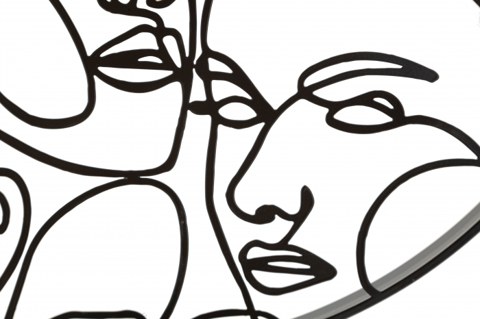 Ceas de perete Faces, Fier, Negru, 50x50x3.5 cm [3]
