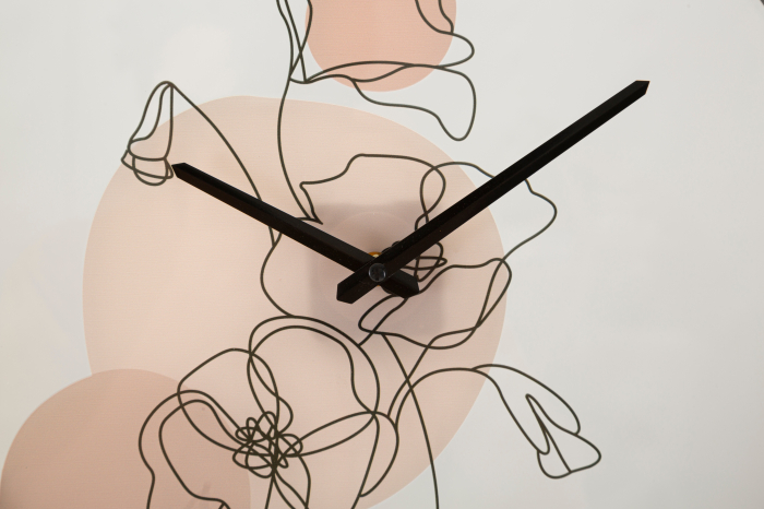 Ceas de perete Flower -B-, Fier/Sticla, Multicolor, 40x40x3.5 cm [5]