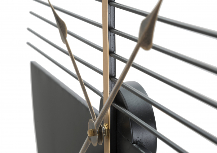 Ceas de perete Glam Stick, Fier, Negru/Auriu, 63 x 4.5 cm [2]