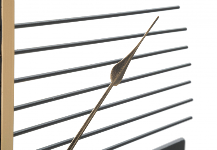 Ceas de perete Glam Stick, Fier, Negru/Auriu, 63 x 4.5 cm [3]