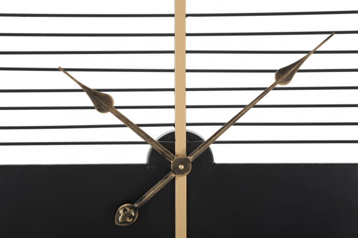 Ceas de perete Glam Stick, Fier, Negru/Auriu, 63 x 4.5 cm [4]