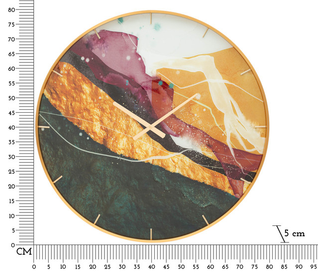Ceas de perete Mity, Sticla/MDF/Metal, Multicolor, 80x5x5 cm [6]