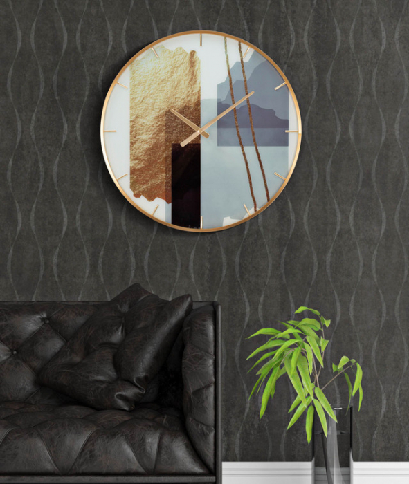 Ceas de perete Motif, Sticla/MDF/Metal, Multicolor, 60x5x5 cm [6]