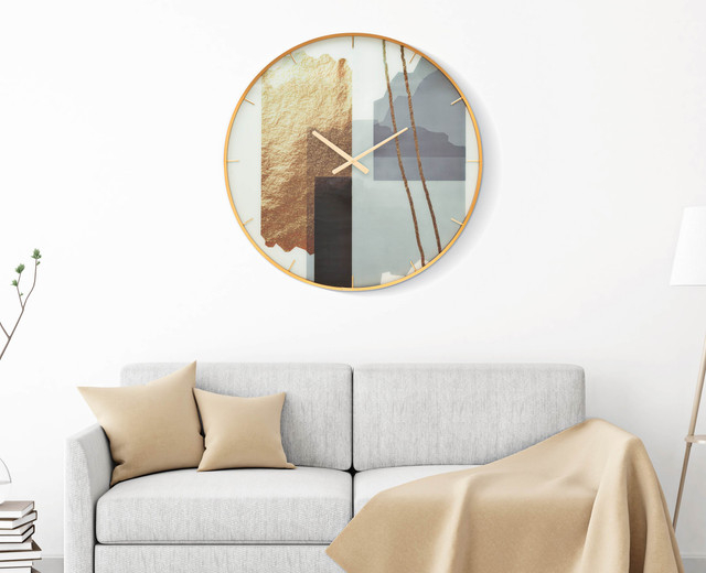 Ceas de perete Motif, Sticla/MDF/Metal, Multicolor, 80x5x5 cm [6]