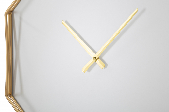 Ceas de perete Octagonal, Fier/Plastic, Auriu, 56x56x6,5 cm [4]