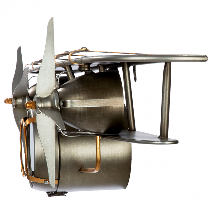 Ceas de perete, Raft, Avion, Metal, argintie, PU 1, L. 19 cm, L. 106 cm, H 25 cm [3]