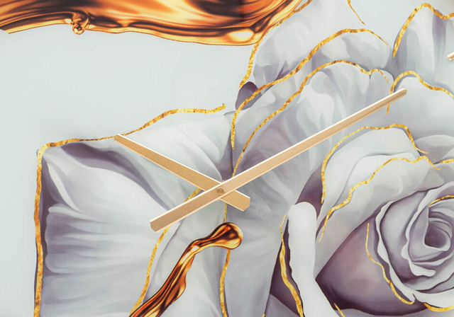 Ceas de perete Rose, Sticla/MDF/Metal, Multicolor, 60x5x5 cm [3]