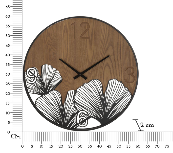 Ceas de perete Super lemn/frunze cm ø 60x2 [6]