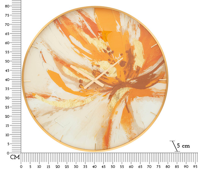 Ceas de perete Toply, Sticla/MDF/Metal, Multicolor, 80x5x5 cm [7]