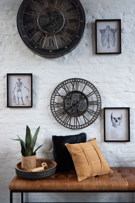 Ceas Numere Romane, Metal, Gri, 60x60x7 cm [5]