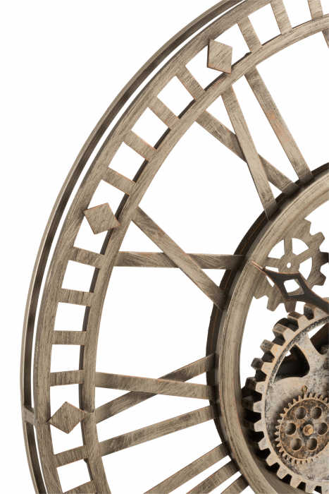 Ceas Numere Romane, Metal, Gri, 60x60x7 cm [2]