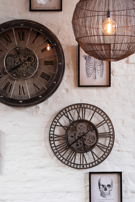 Ceas Numere Romane, Metal, Gri, 60x60x7 cm [4]