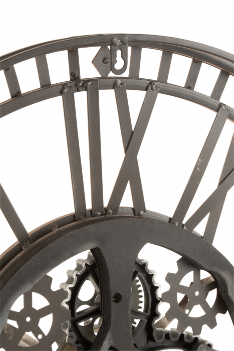 Ceas Numere Romane, Metal, Gri, 60x60x7 cm [3]