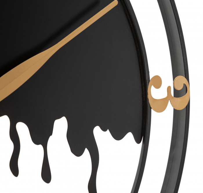 Ceas pentru perete Splash, Fier, Negru/Auriu, 66x66x4 cm [3]