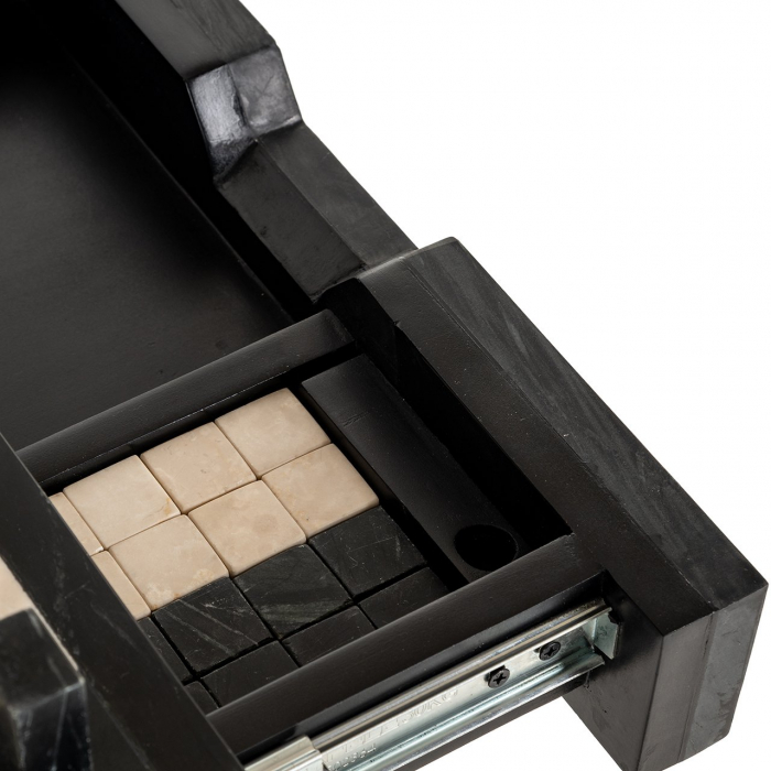 Masă de șah Davos cu 1 sertar (negru), Dims: 62.0 x 44.0 x 44.0 cm [9]