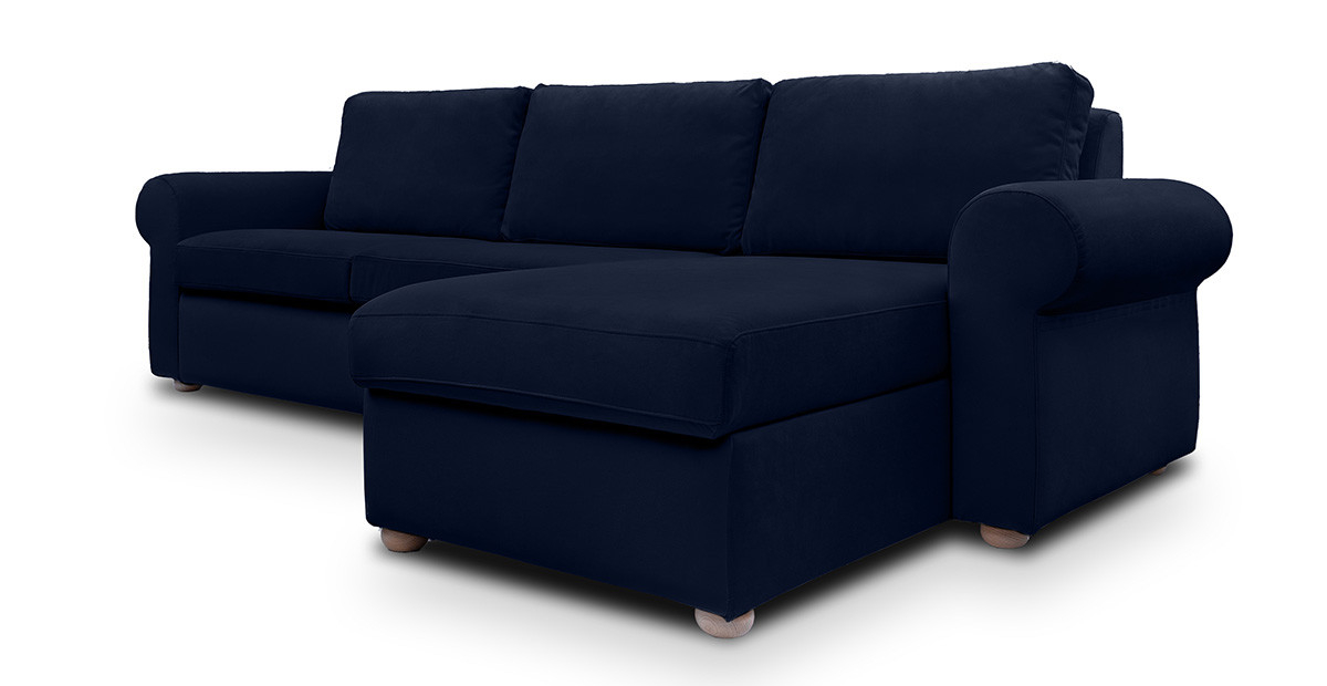 Cloud canapea fixa de 3 locuri L cu brate rotunde [2]