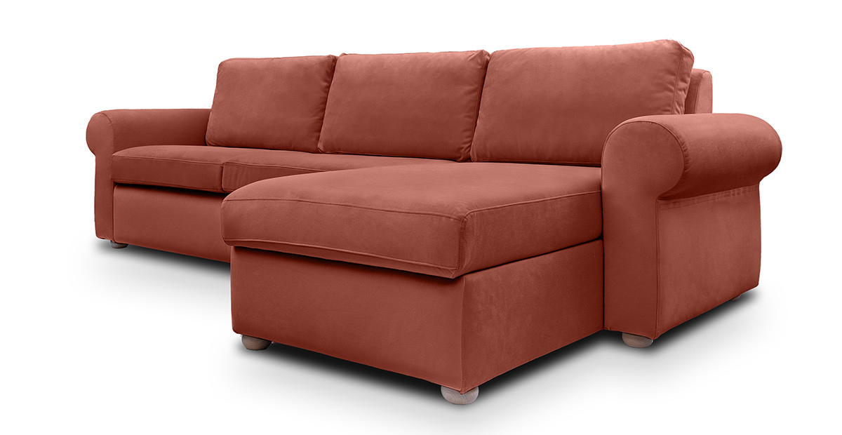 Cloud canapea fixa de 3 locuri L cu brate rotunde [2]