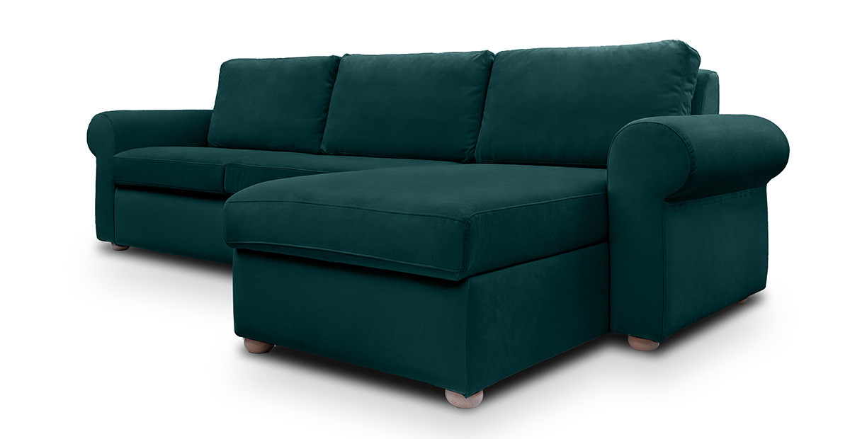 Cloud canapea fixa de 3 locuri L cu brate rotunde [2]