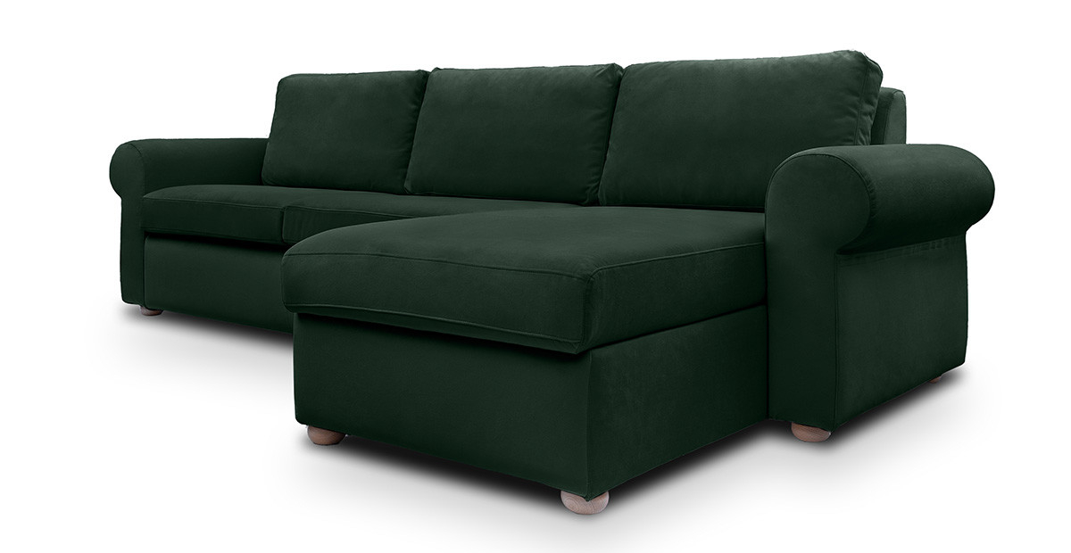 Cloud canapea fixa de 3 locuri L cu brate rotunde [2]