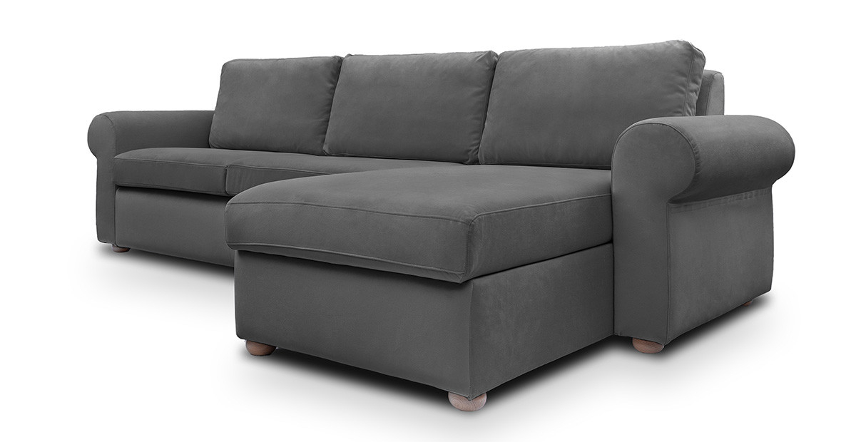 Cloud canapea fixa de 3 locuri L cu brate rotunde [2]