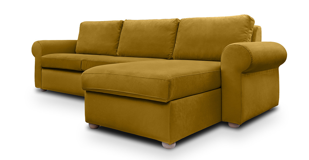 Cloud canapea fixa de 3 locuri L cu brate rotunde [2]