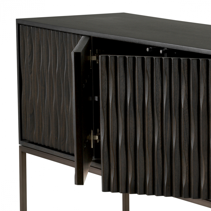 Comodă, Brayden, furnir din stejar, gri cărbune, Dims: W. 200 | D. 45 | H. 81.5 (CM) [5]