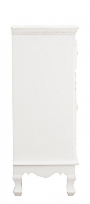 Comoda Clorine cu motive florale, Lemn, Alb, 60x30x78 cm [4]