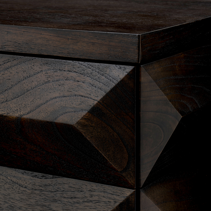 Comodă cu sertar, Denver, furnir din stejar, mocha, finisaj alamă, Dims: W. 182 | D. 48 | H. 75 (CM) [8]