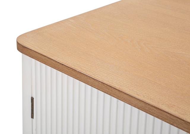 Comoda Matera, Lemn/MDF/Fier, Alb/Maro, 90x117x37 cm [5]